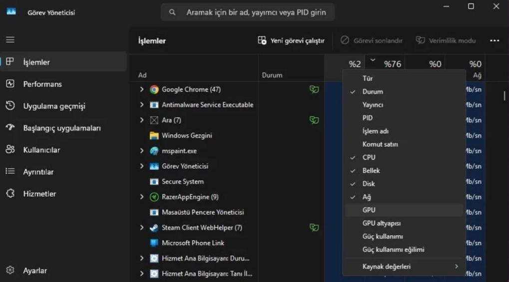 Windows Görev Yöneticisi ile ilgili bunları mutlaka bilmeniz gerekiyor!