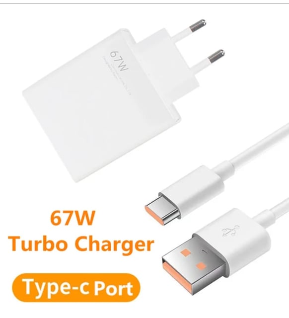 67 Watt Hızlı Şarj Aleti Turbo( Göstergeli )Başlık ve Kablo