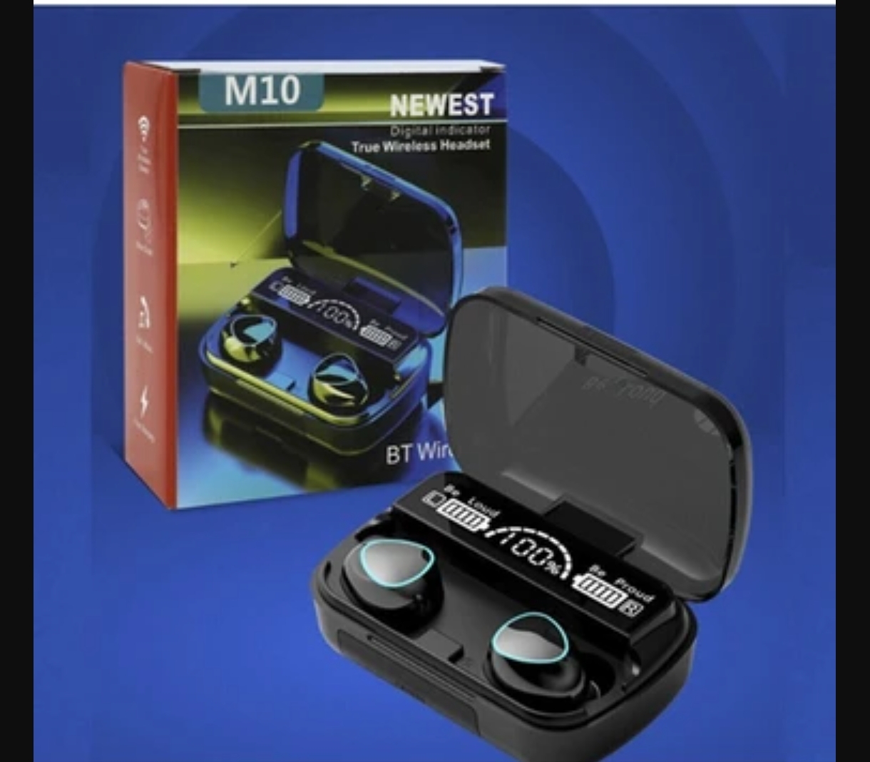 M10 Earbuds Kulak Içi Tws Bluetooth Kulaklık LED Göstergeli Siyah Renk