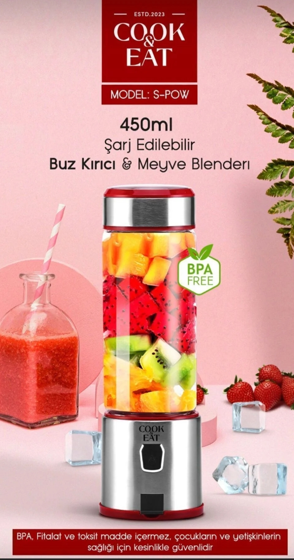 450 Ml Taşınabilir Metal Kişişel Blender Shake