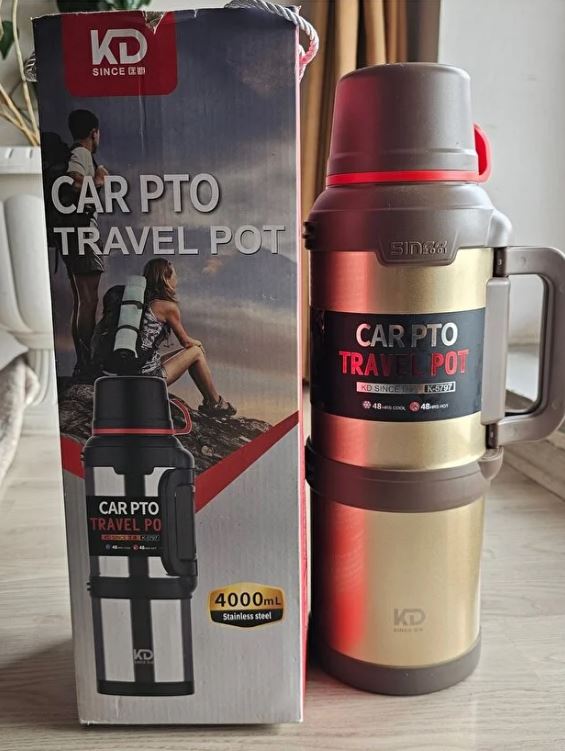 4 Litre Paslanmaz Çelik Vacuum Termos 48 Saat Sıcak Soğuk Dağcı Termos Aile Boyu