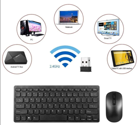 Mini Kablosuz Klavye Mouse Set